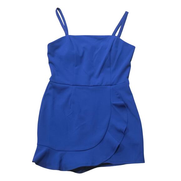 Midnight Doll Navy Blue Formal Romper Mini Skort Short Jumpsuit - Picture 2 of 8
